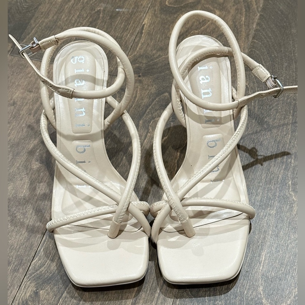 Everleigh Leather Square Toe Strappy Thong Dress Sandals